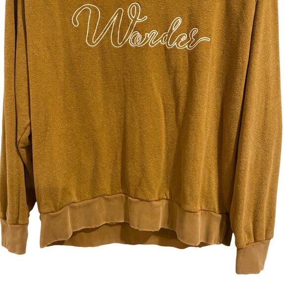Free People Camel Distressed Wonder Sweatshirt Sz S - Picture 4 of 15